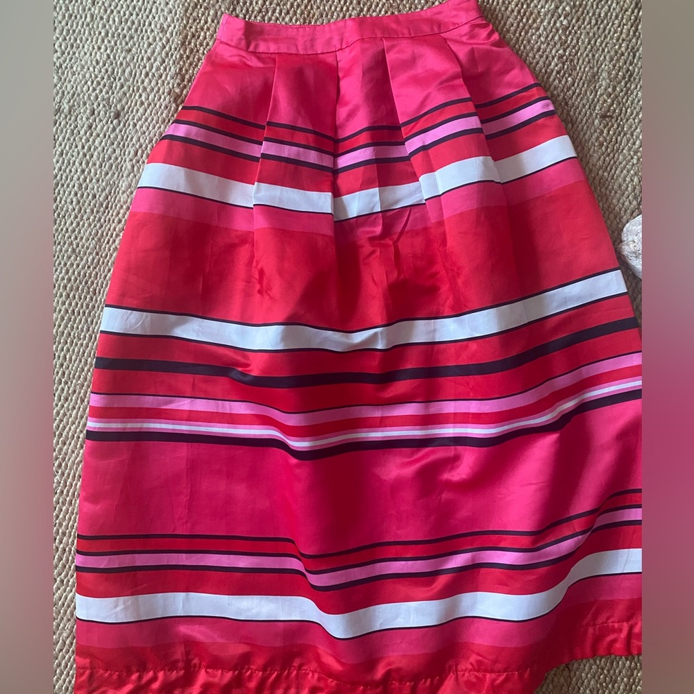 Maje pink striped midi skirt